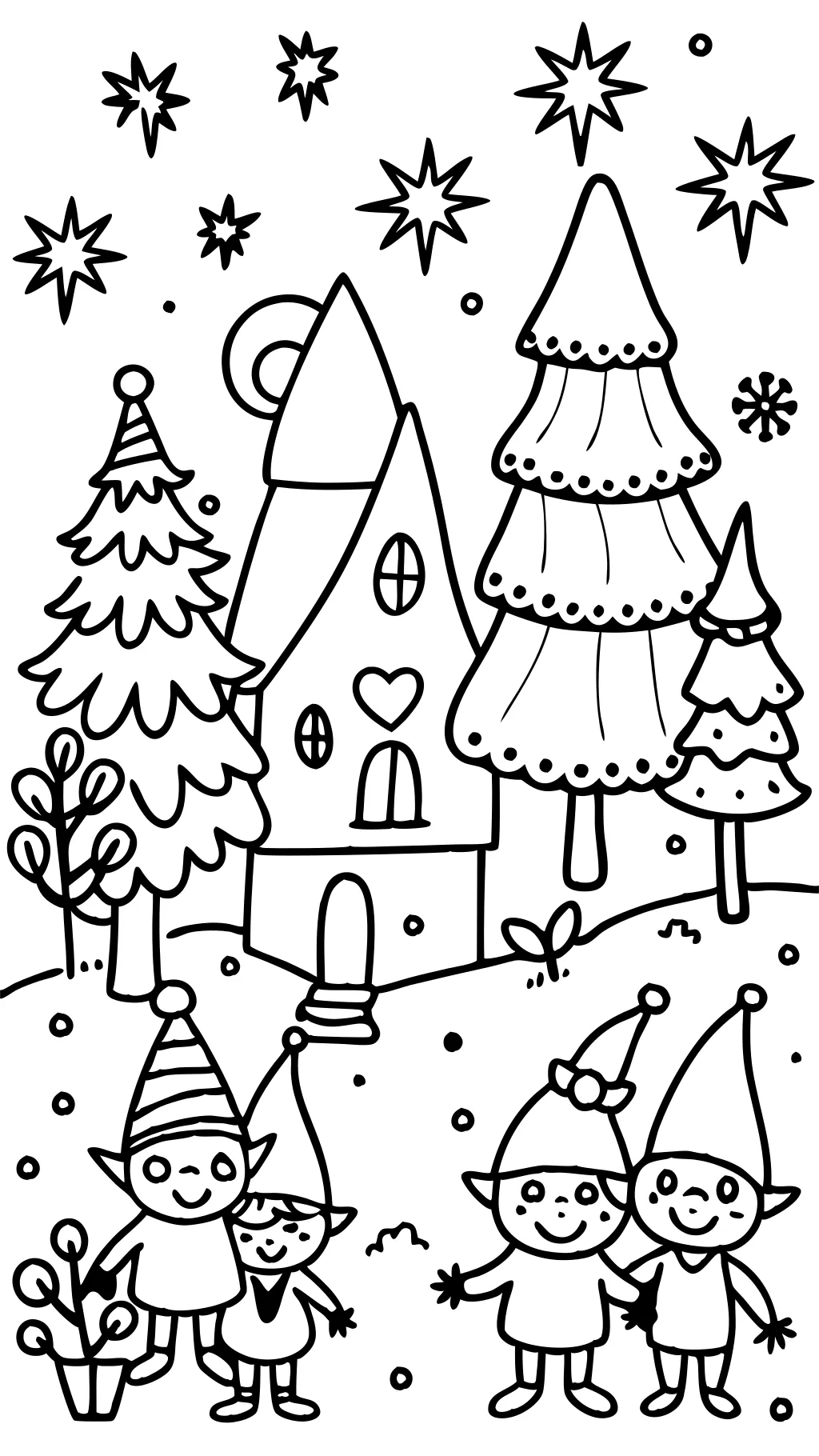 elves coloring pages printable